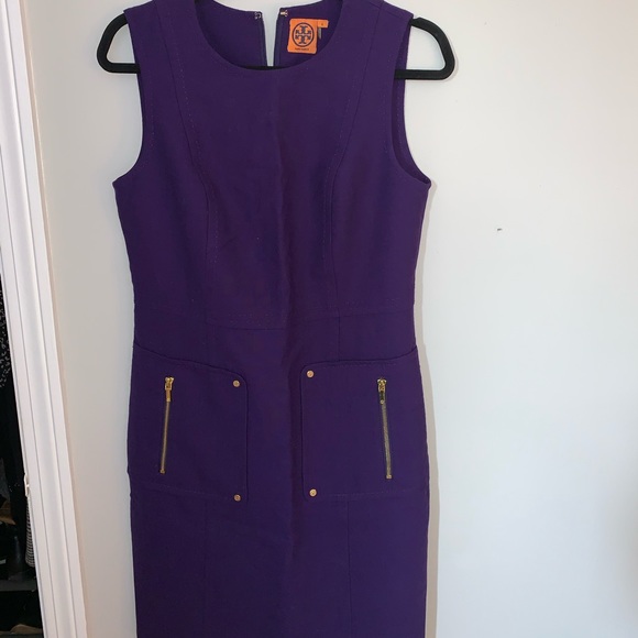 Tory Birch Purple Petra Sheath Dress - Picture 1 of 5